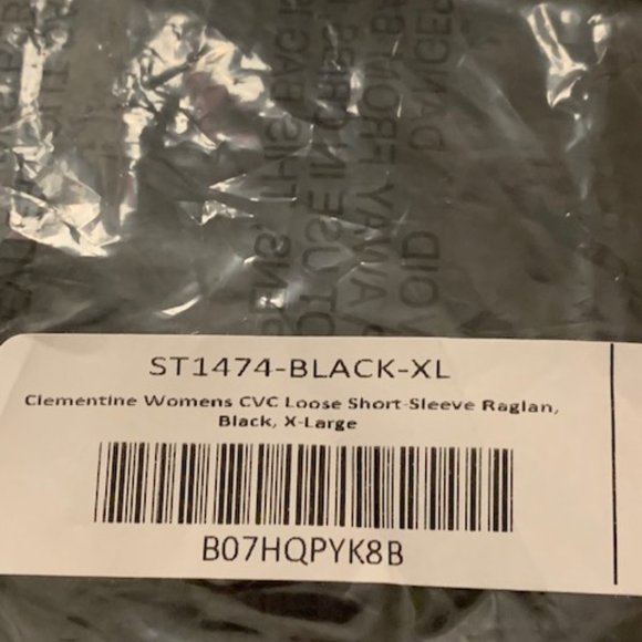 Clementine Women's Black Short Sleeve Crew Neck T-shirt XL NIB - Picture 3 of 7